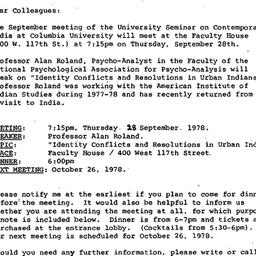 Announcements, 1978-09-14. ...