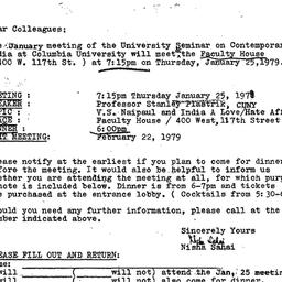 Announcements, 1979-01-10. ...
