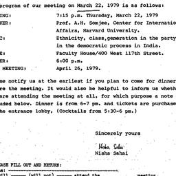 Announcements, 1979-03-10. ...