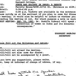 Announcements, 1981-11-09. ...