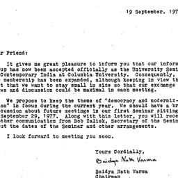 Announcements, 1977-09-19. ...
