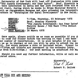 Announcements, 1978-02-10. ...