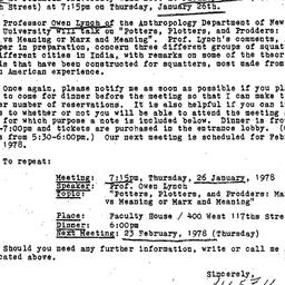 Announcements, 1978-01-16. ...
