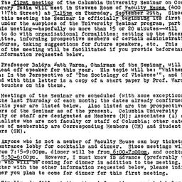 Announcements, 1977-09-19. ...
