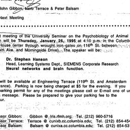 Announcements, 1994-12-29. ...