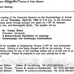 Announcements, 1995-04-06. ...