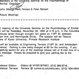 Announcements, 1994-11-11. ...
