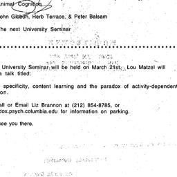 Announcements, 1996-03-11. ...