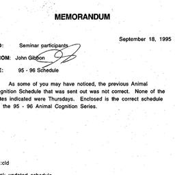 Announcements, 1995-09-18. ...