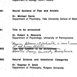 Schedules, Cognitive & ...