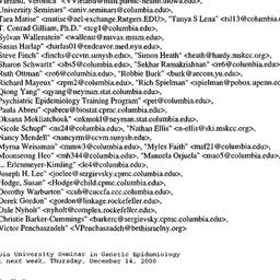 Announcements, 2000-12-07. ...