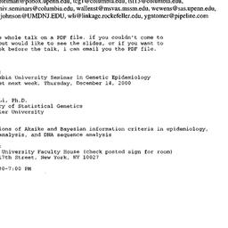 Announcements, 2000-12-11. ...