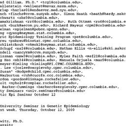Announcements, 2000-10-06. ...