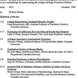 Schedules, Genetic Epidemio...