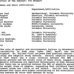 Minutes, 1994-01-06. Geneti...
