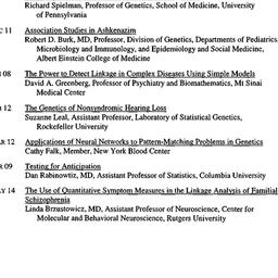 Schedules, Genetic Epidemio...