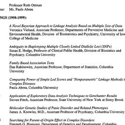 Schedules, Genetic Epidemio...