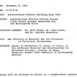 Announcements, 1984-11-08. ...