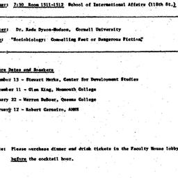 Announcements, 1978-10-09. ...