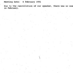 Minutes, 1991-02-04. Ecolog...
