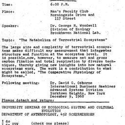 Announcements, 1968-11-11. ...