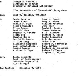 Minutes, 1968-11-11. Ecolog...