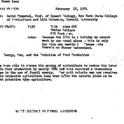 Announcements, 1974-02-18. ...