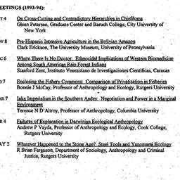 Schedules, Ecology and Cult...
