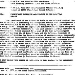 Announcements, 1993-11-08. ...