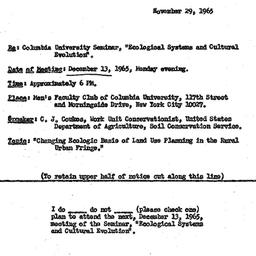 Announcements, 1965-11-29. ...
