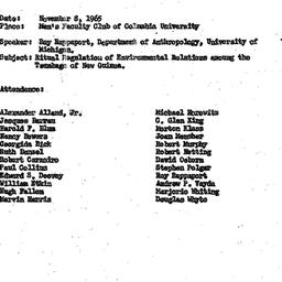 Minutes, 1965-11-08. Ecolog...