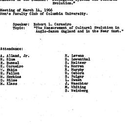 Minutes, 1966-03-14. Ecolog...