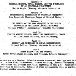Schedules, Ecology and Cult...
