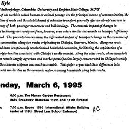 Announcements, 1995-03-06. ...