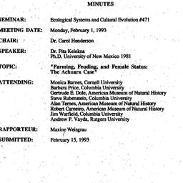 Minutes, 1993-02-01. Ecolog...