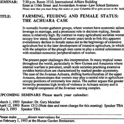 Announcements, 1993-02-01. ...
