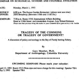 Announcements, 1993-03-01. ...