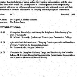 Schedules, Ecology and Cult...