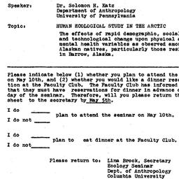 Announcements, 1971-05-10. ...