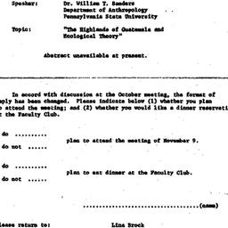Announcements, 1970-11-09. ...