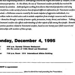 Announcements, 1995-12-04. ...