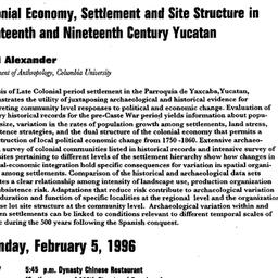 Announcements, 1996-02-05. ...