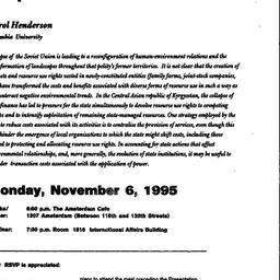 Announcements, 1995-11-06. ...