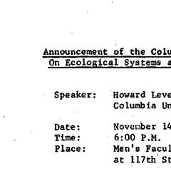 Announcements, 1966-11-14. ...