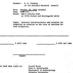 Announcements, 1966-10-10. ...