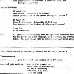 Announcements, 1967-02-13. ...