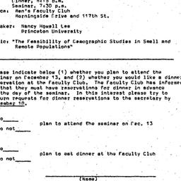 Announcements, 1971-12-13. ...