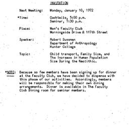 Announcements, 1972-01-10. ...
