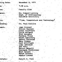 Minutes, 1971-11-08. Ecolog...