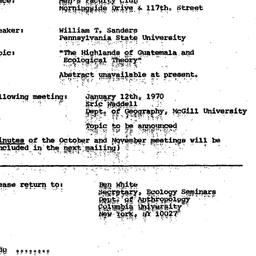 Announcements, 1969-12-08. ...